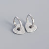 Light Luxury S925 Silver Geometric Heartshaped Diamondembedded Earring Buckle Jewelry For Women With Electroplating