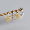 Light Luxury S925 Silver Geometric Heartshaped Diamondembedded Earring Buckle Jewelry For Women With Electroplating