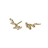 Light Luxury S925 Silver Ins Leaves Olive Branch Zircon Electroplated Earrings