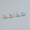 Light Luxury S925 Silver Ins Leaves Olive Branch Zircon Electroplated Earrings