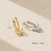 Light Luxury S925 Silver Irregular Insects Butterfly Stud Earrings For Women With Electroplating