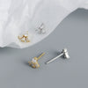 Light Luxury S925 Silver Square Zircon Earrings With Stacked Ladder Design And Electroplating