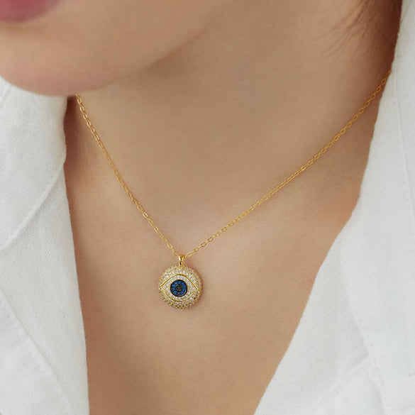 Light Luxury S925 Sterling Silver Disc Necklace For Women With Geometric Design And Electroplating Treatment
