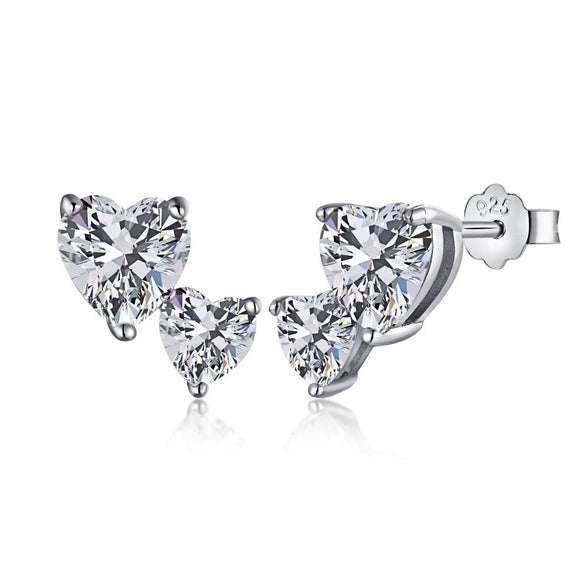 Light Luxury S925 Sterling Silver Earrings With Zircon Inlaid Geometric Design For Women