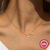 Light Luxury S925 Sterling Silver Floral Cross Element Zirconia Geometric Design Adjustable Elegant Collarbone Necklace For Women With O Chain