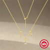 Light Luxury S925 Sterling Silver Floral Star Moon Element Geometric Elegant Collarbone Necklace With Zirconia For Women