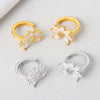Light Luxury S925 Sterling Silver Flower Earrings With Marquise Zircon Inlay For Women