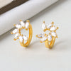 Light Luxury S925 Sterling Silver Flower Earrings With Marquise Zircon Inlay For Women