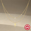 Light Luxury S925 Sterling Silver Fourleaf Clover Oval Shape Exquisite Adjustable Elegant Collarbone Necklace For Women With Zirconia Design