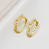 Light Luxury S925 Sterling Silver Geometric Electroplated Diamond Ear Ring For Women