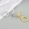Light Luxury S925 Sterling Silver Geometric Rivet Stud Earrings With Electroplated Finish