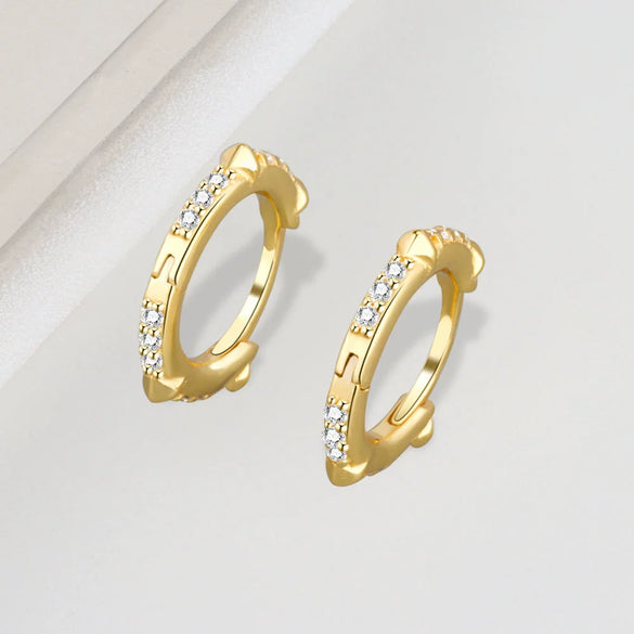 Light Luxury S925 Sterling Silver Geometric Rivet Stud Earrings With Electroplated Finish