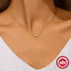 Light Luxury S925 Sterling Silver Ins Simple Style Exquisite Flower Star Geometric Design Women's Collarbone Necklace With O Chain And Electroplating