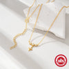 Light Luxury S925 Sterling Silver Ins Simple Style Exquisite Flower Star Geometric Design Women's Collarbone Necklace With O Chain And Electroplating
