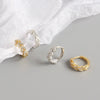 Light Luxury S925 Sterling Silver Peach Heart Leaf Diamond Ear Ring For Women With Electroplating And Flower Pattern