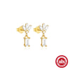 Light Luxury S925 Sterling Silver 8Shaped Infinite Symbol Geometric Horse Eye Studded Women's Earrings