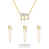 Light Luxury S925 Sterling Silver Star Earrings For Women With Flash Zircon Tassel Chain