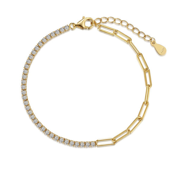 Light Luxury S925 Sterling Silver Women's Bracelet Necklace With Square Design And Electroplating Treatment