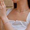 Light Luxury S925 Sterling Silver Women's Bracelet Necklace With Square Design And Electroplating Treatment