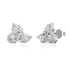 Light Luxury S925 Sterling Silver Women's Earrings With Round Pearshaped Horse's Eye Threediamond Inlaid Leaf Design And Electroplating Treatment