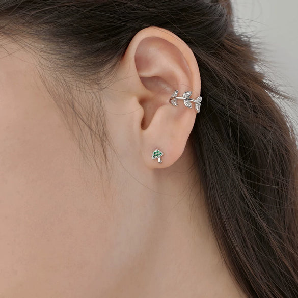 Light Luxury S925 Sterling Silver Women's Mushroom Design Electroplated Earrings