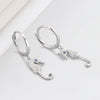Light Luxury Seahorse Shaped Sterling Silver Earrings With Electroplated Geometric Design Fashion All Match Jewelry