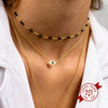 Light Luxury 925 Silver Geometric Devil Eye Pendant Necklace With Snake Bone Chain Electroplated Collarbone Necklace For Women