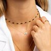 Light Luxury 925 Silver Geometric Devil Eye Pendant Necklace With Snake Bone Chain Electroplated Collarbone Necklace For Women