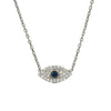 Light Luxury 925 Silver Geometric Devil Eye Pendant Necklace With Snake Bone Chain Electroplated Collarbone Necklace For Women