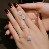 Light Luxury 925 Silver Jewelry Set With Cube Sugar Pink 8A Zircon And High Carbon Diamond Electroplated For Women