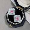 Light Luxury 925 Silver Jewelry Set With Cube Sugar Pink 8A Zircon And High Carbon Diamond Electroplated For Women