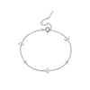 Light Luxury Simple All Match S925 Sterling Silver Women's Micro Inlaid Zircon Bracelet With Electroplated Platinum Or 18K Gold And Geometric Design