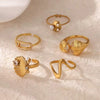 Light Luxury Simple Opening Ring Imitation Pearl Stainless Steel Geometric Set With Diamonds For Women