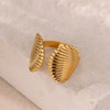 Light Luxury Simple Opening Ring Imitation Pearl Stainless Steel Geometric Set With Diamonds For Women