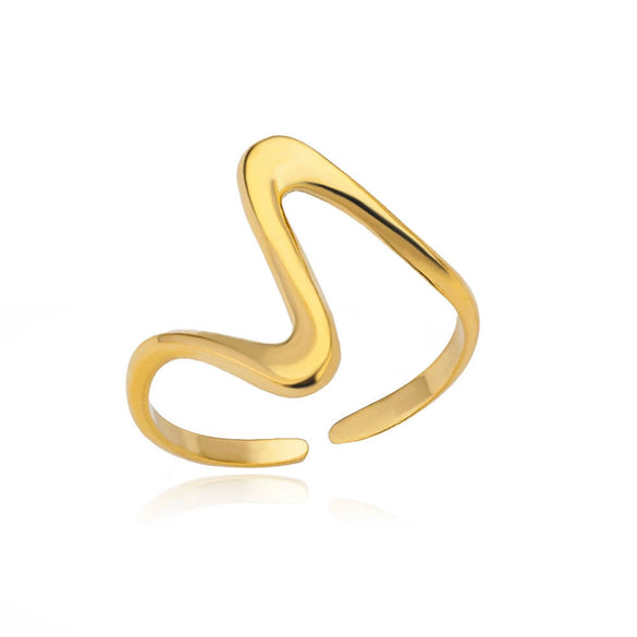 Light Luxury Simple Opening Ring Imitation Pearl Stainless Steel Geometric Set With Diamonds For Women