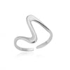 Light Luxury Simple Opening Ring Imitation Pearl Stainless Steel Geometric Set With Diamonds For Women