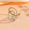 Light Luxury Simple Titanium Steel Wave Multilayer Open Ring With Electroplating For Women