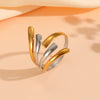 Light Luxury Simple Titanium Steel Wave Multilayer Open Ring With Electroplating For Women