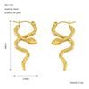 Light Luxury Snake Earrings 316L Stainless Steel 18K Electroplated Jewelry For Women