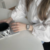 Light Luxury Square Women's Watch With Retro Roman Scale Stainless Steel Strap And Alloy Case