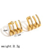 Light Luxury Stainless Steel And 18K Gold Geometric Women's Earrings Set With Diamonds
