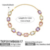 Light Luxury Stainless Steel Chain Jewelry Set With Zircon Stone Inlay And Electroplated Gold Finish Necklace And Bracelet For Women