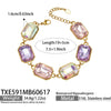 Light Luxury Stainless Steel Chain Jewelry Set With Zircon Stone Inlay And Electroplated Gold Finish Necklace And Bracelet For Women