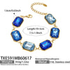 Light Luxury Stainless Steel Chain Jewelry Set With Zircon Stone Inlay And Electroplated Gold Finish Necklace And Bracelet For Women