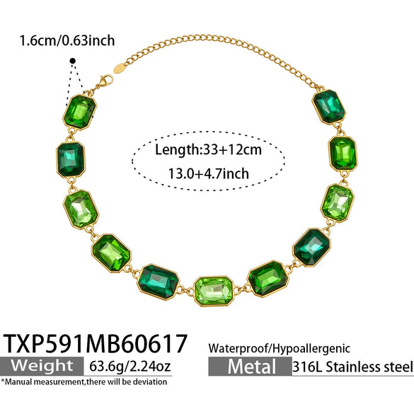 Light Luxury Stainless Steel Chain Jewelry Set With Zircon Stone Inlay And Electroplated Gold Finish Necklace And Bracelet For Women
