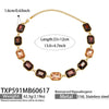 Light Luxury Stainless Steel Chain Jewelry Set With Zircon Stone Inlay And Electroplated Gold Finish Necklace And Bracelet For Women