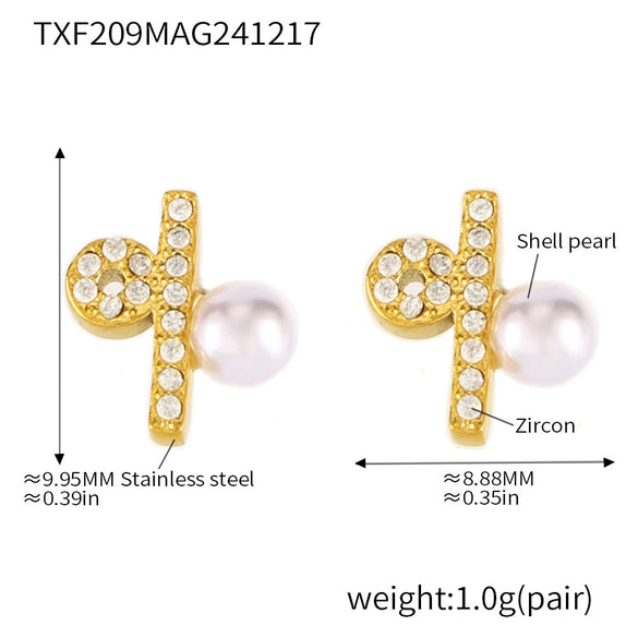 Light Luxury Stainless Steel Cnc Zircon Bead Necklace With Constellation Symbol Earrings Jewelry Set For Women Electroplated