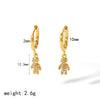 Light Luxury Stainless Steel Earrings Inlaid With Zircon Heart And Star Geometric Patterns Electroplated