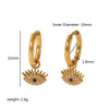 Light Luxury Stainless Steel Earrings Inlaid With Zircon Heart And Star Geometric Patterns Electroplated