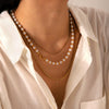 Light Luxury Stainless Steel Geometric Beaded Clavicle Chain Necklace For Women Electroplated